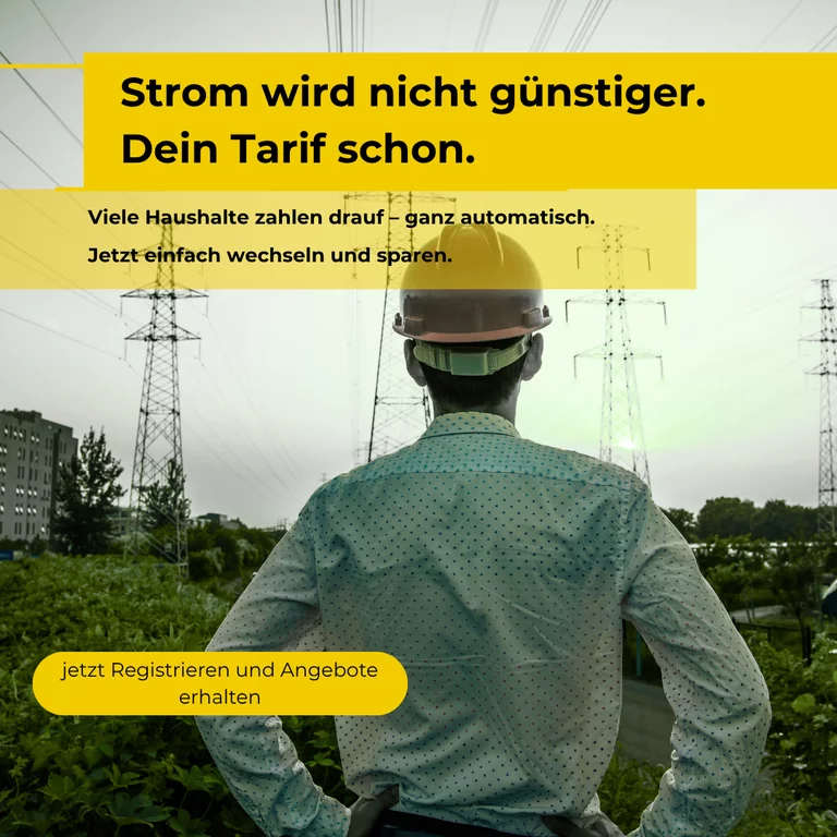 Social-Media-Post aus Praktikum bei Solarunternehmen: Quadratisches Layout mit Foto von Solarmodulen auf Dach, Infotext zu Vorteilen erneuerbarer Energien und Call-to-Action – Grafikdesign der Mediengestalterin A. Busczynsky (ohne Logo).